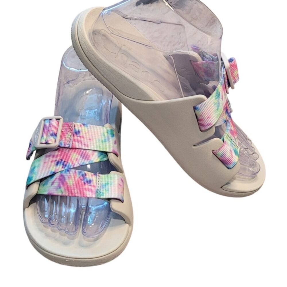 Chaco Chillos Slide Sandals Women's Beige 7 Tie Dye Cream Sport Slides